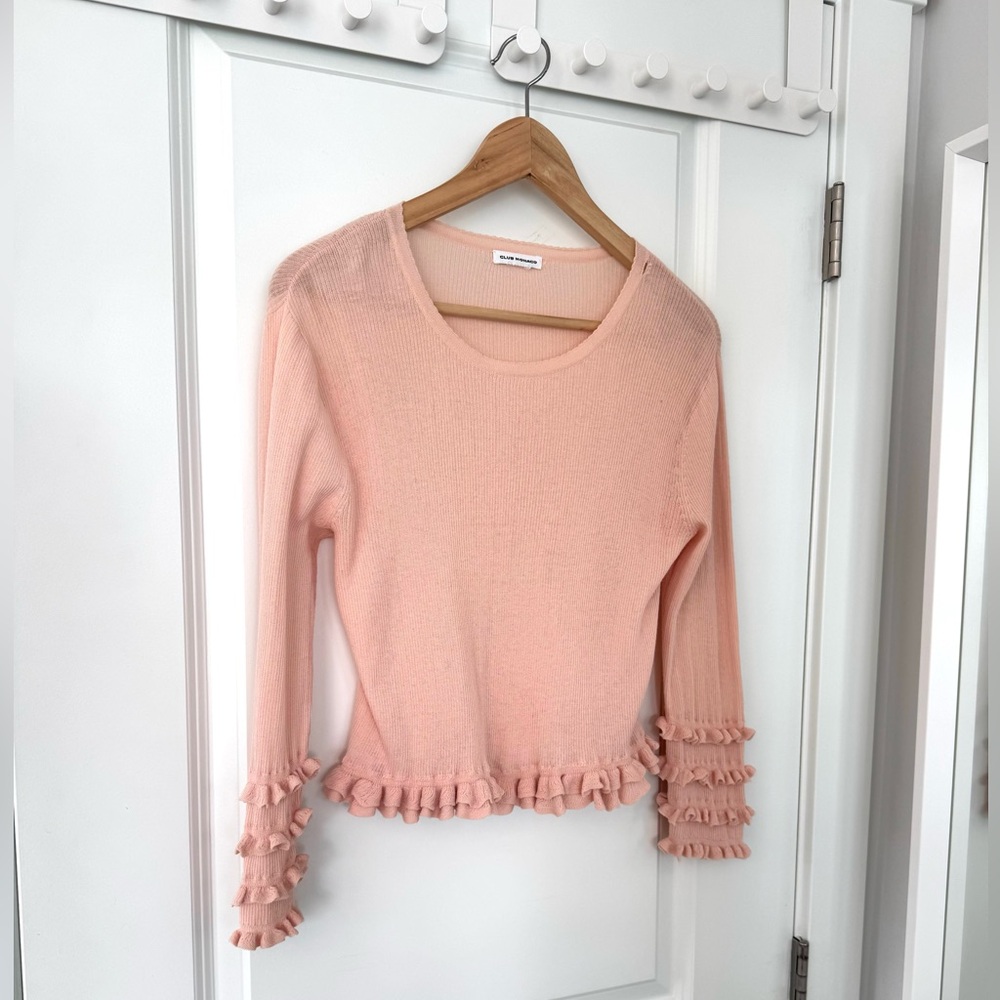 Club Monaco Light Pink Ribbed Sweater